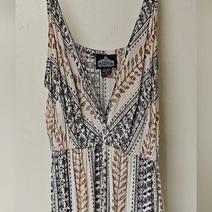 Angie Black and Brown Patterned Maxi Dress